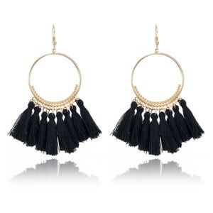5 for $25 | BE4 | Boho Black Tassel Earrings
